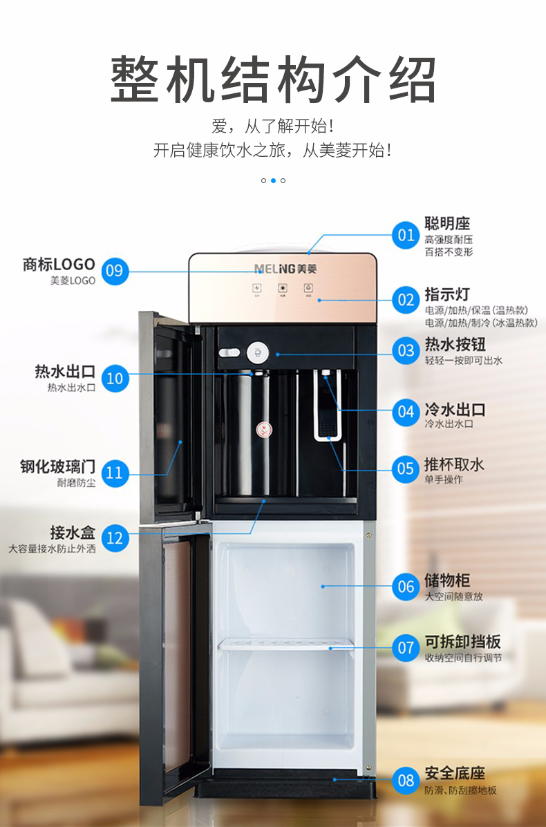 美菱饮水机显示缺水图片