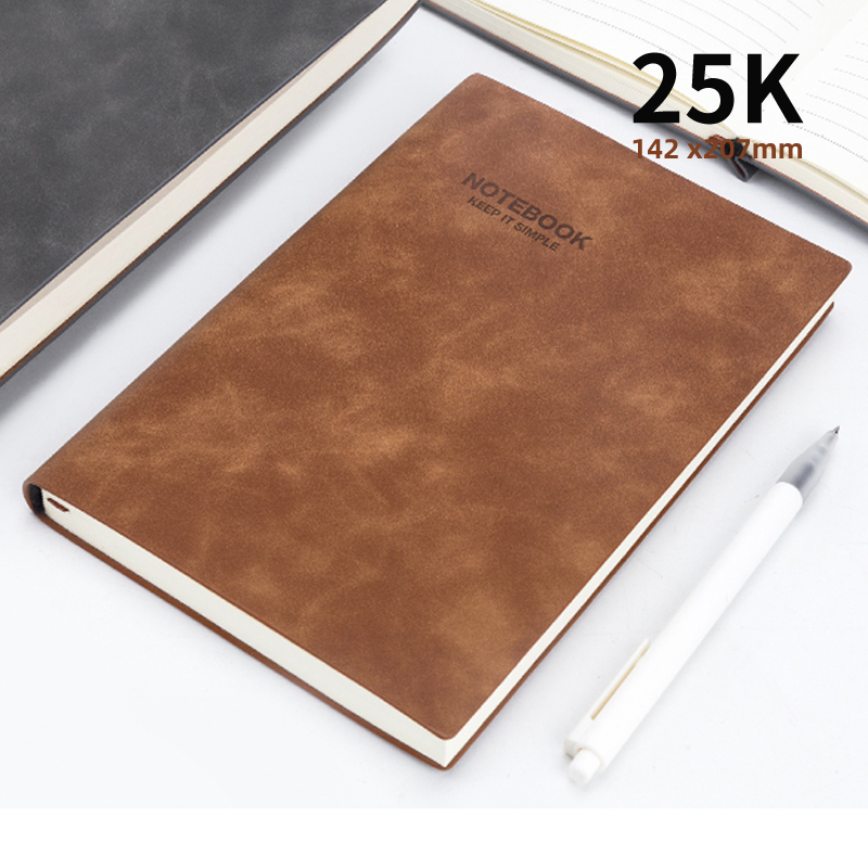 【记事本】广博GBP20020 棕色 皮面笔记本 25K 120页 间距10mm