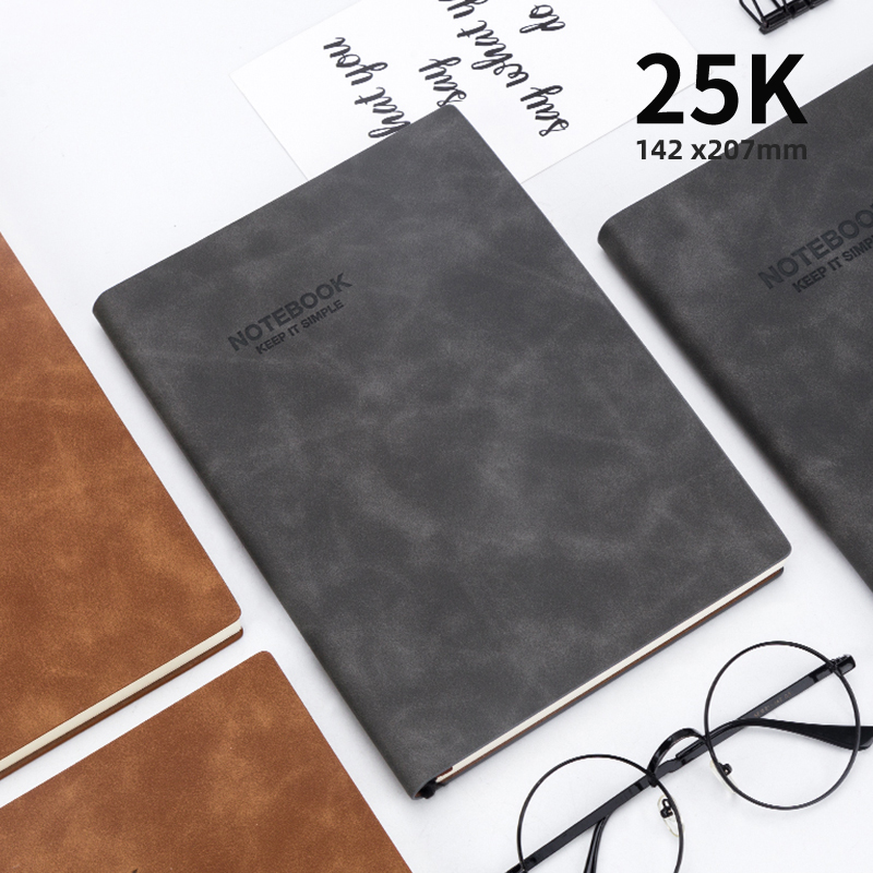 【记事本】广博GBP20020 灰色 皮面笔记本 25K 120页 间距10mm
